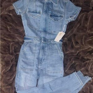 Good American Light Blue Denim Jumpsuit